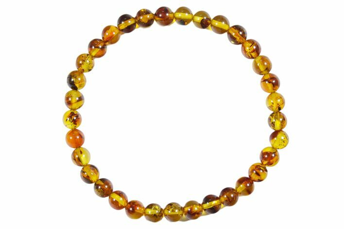 Polished Amber Bracelet - Elastic Band - Photo 1